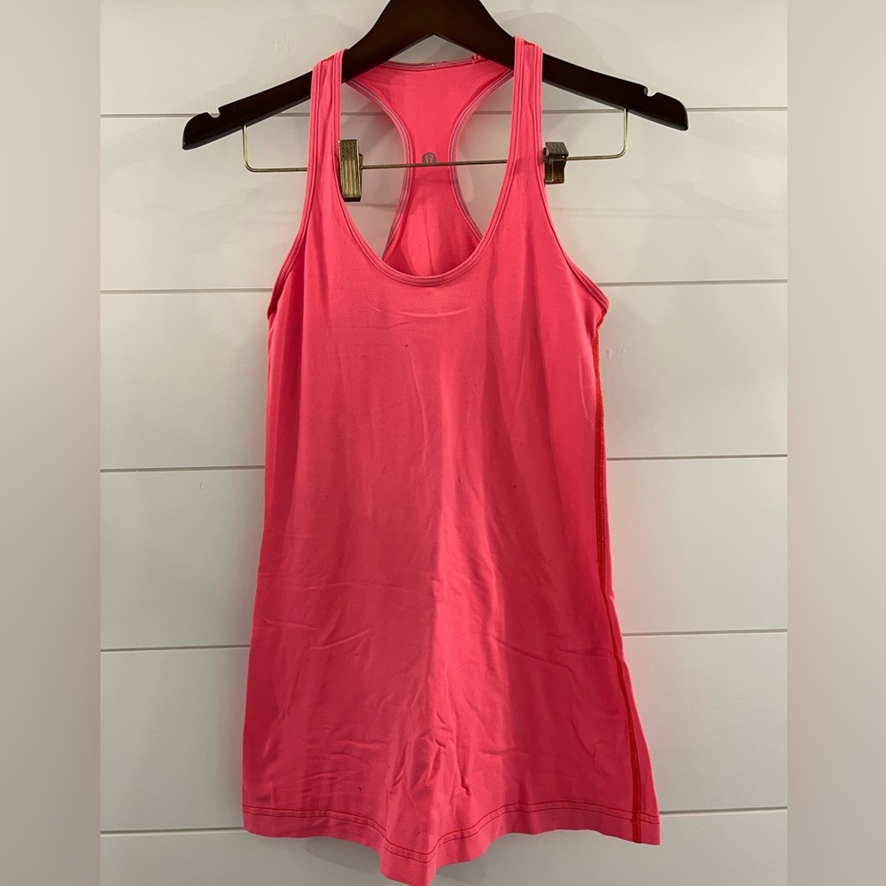 Lululemon cool racerback bright coral/orange sz 8